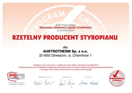 Austrotherm Rzetelnym Producentem Styropianu