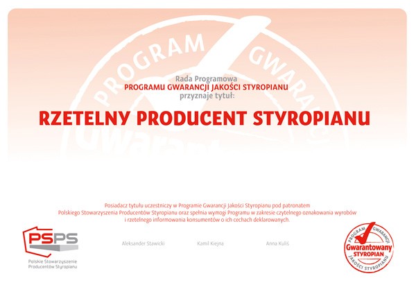 Rzetelni Producenci Styropianu po raz pierwszy