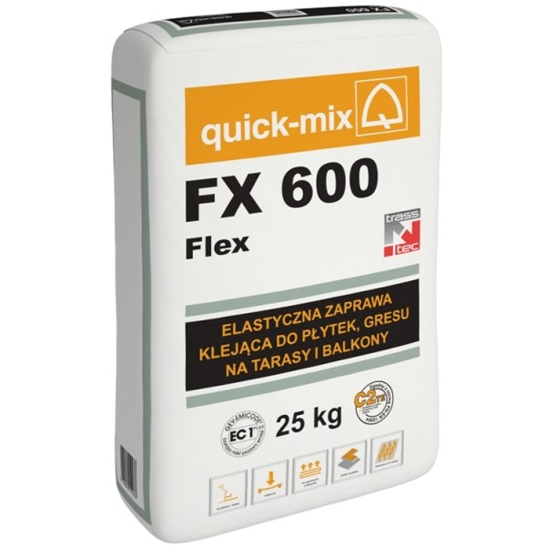 Zaprawa FX 600 Flex szara w technologii trasstec. Fot. quick-mix