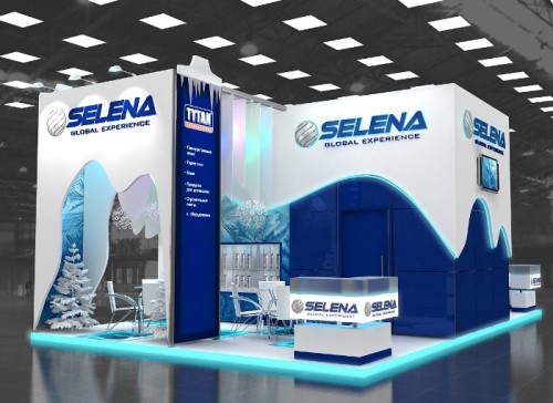 Stoisko Seleny na targach w Nowosybirsku. Ekspozycja iście zimowa. Fot. Selena