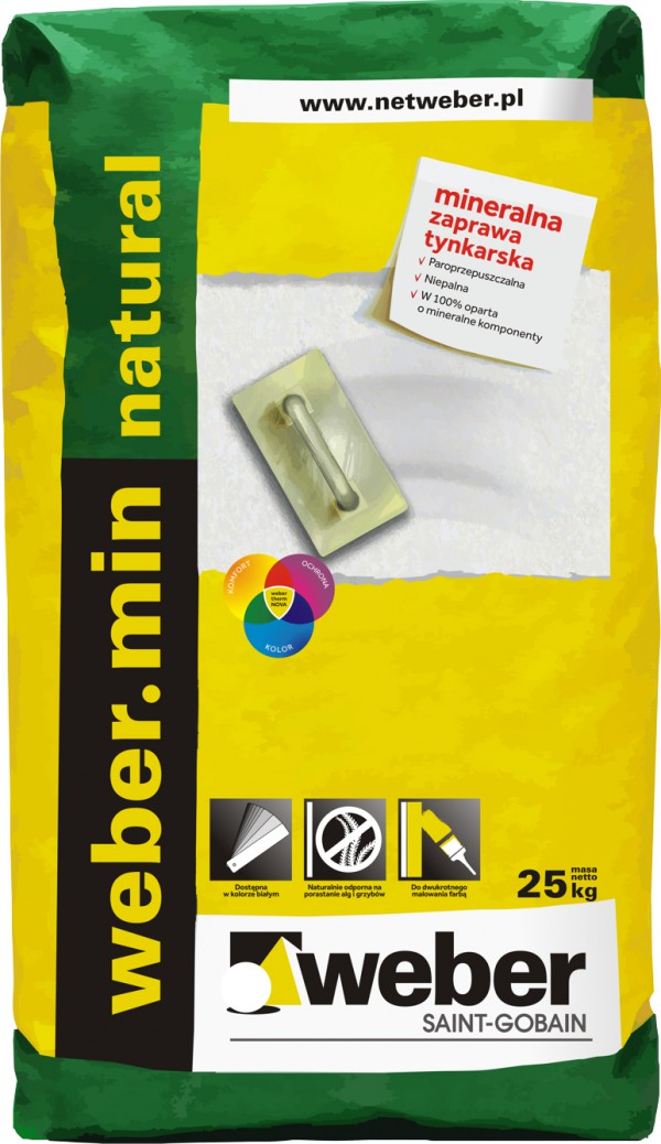 Mineralna masa tynkarska weber.min natural