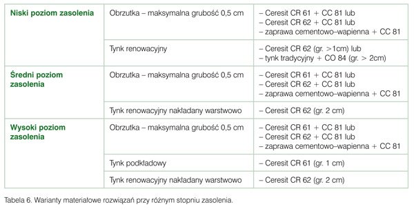 Tynki renowacyjne wg WTA