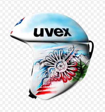Pierwszy kask - „Pop-Art”, nawiązuje symboliką do elementów bliskich Kamilowi, takich jak lotnictwo, muzyka, szczęśliwa liczba, książka, czy „latający” superbohaterowie, fot. Atlas